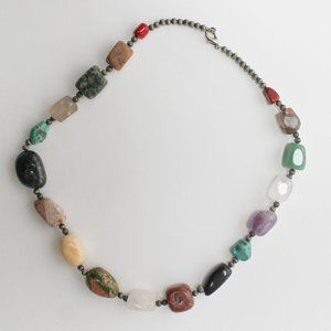 10" Rock and Gemstone Statement Necklace